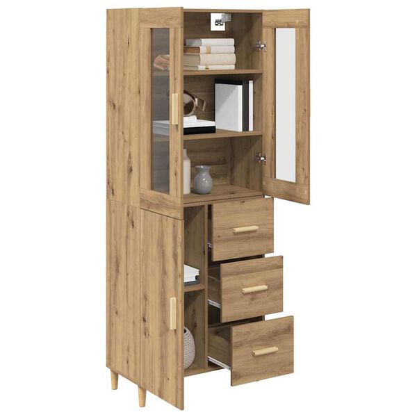 vidaXL Highboard z szufladą Dąb rzemieślniczy 69,5 x 34 x 180 cm
