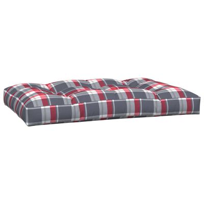 vidaXL Poduszki na sofę z palet, 2 szt., czerwona krata, tkanina