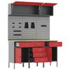 vidaXL Zestaw szafek roboczych z szufladą Z blokadą 8 pcs Czerwony