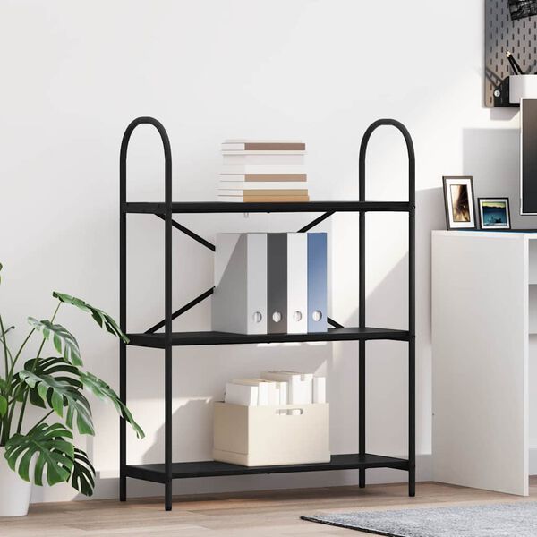 vidaXL P&oacute;łka na książki Czarny Dąb 80 x 30 x 109 cm