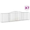 vidaXL Kosze gabionowe, 7 szt, 400x50x100/120 cm, galwanizowane żelazo