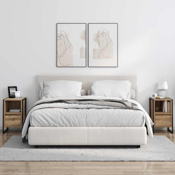 vidaXL Stolik nocny 2 pcs Dąb rzemieślniczy 39,5 x 30 x 50 cm