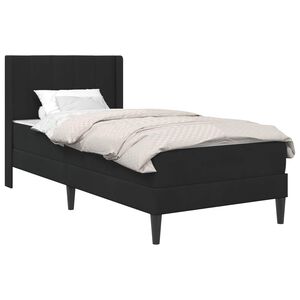 vidaXL Rama ł&oacute;żka z materacem Z zagł&oacute;wkiem Czarny 80 x 200 cm Welur