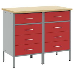 vidaXL Szafka robocza 2 szt. Czerwony i Szary 100 x 55 x 85 cm