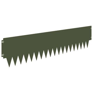 vidaXL Krawężnik do trawnika 10 pcs 103 x 25 cm metal Oliwkowy zielony