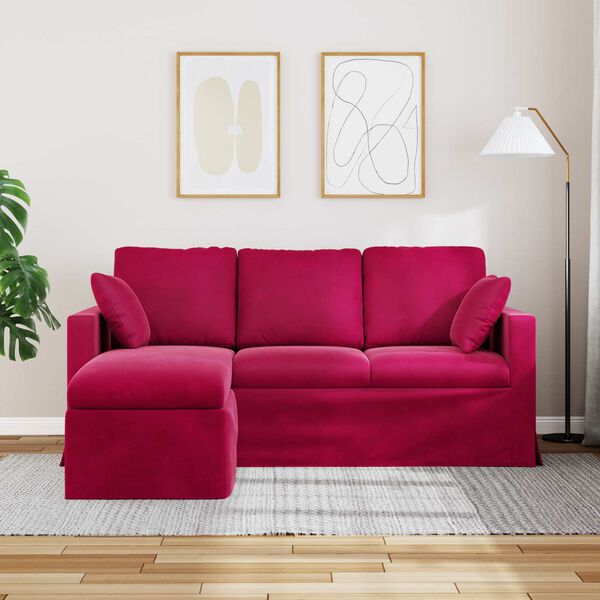 vidaXL Sofa Czerwone wino