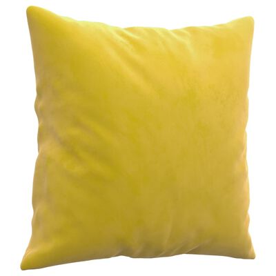 vidaXL 3-cz. komplet wypoczynkowy z poduszkami, żółty, aksamit