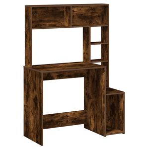 vidaXL Biurko z p&oacute;łkami, opalany dąb, 100x45x140 cm