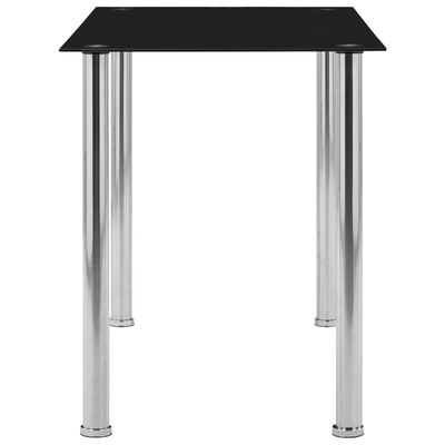 vidaXL Stół jadalniany, czarny, 120x60x75 cm, hartowane szkło