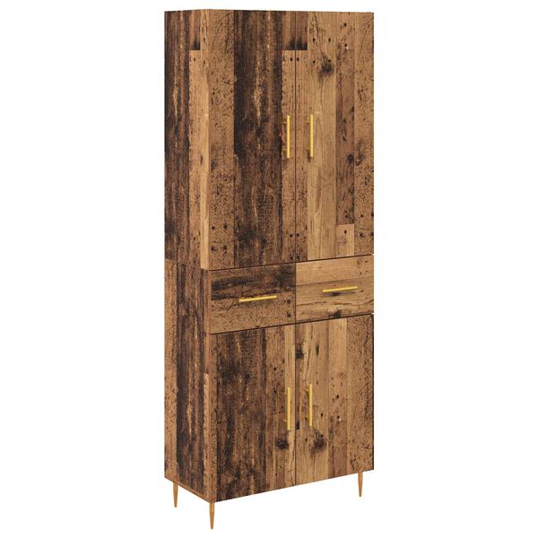 vidaXL Highboard Montowane na ścianie Stare drewno 69,5 x 34 x 180 cm