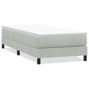 vidaXL Ł&oacute;żko Box Spring bez materaca Jasnoszary 100x210 cm Aksamit