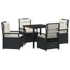 vidaXL Zestaw do jadalni w ogrodzie 5 pcs Czarny polirattan