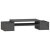 vidaXL Podstawka na monitor, szara, 70x27,5x15 cm, lite drewno sosnowe