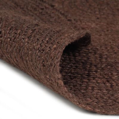 vidaXL Ręcznie wykonany dywanik z juty, okrągły, 150 cm, brązowy