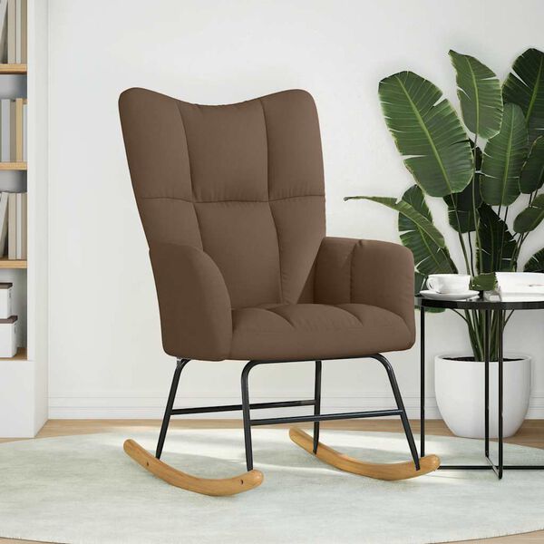 vidaXL Fotel bujany, brązowy, tapicerowany tkaniną