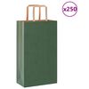 vidaXL Torby papierowe 250 szt. z uchwytami zielone 21x11x36 cm