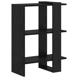 vidaXL P&oacute;łka na książki 2 poziom&oacute;w 52 x 25 x 71,5 cm Czarny Dąb