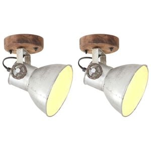 vidaXL Industrialne lampy ścienne/sufitowe 2 szt. srebrne 20x25 cm E27