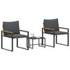vidaXL Zestawy mebli z poduszką 3 pcs Szary i ciemnoszary rattan