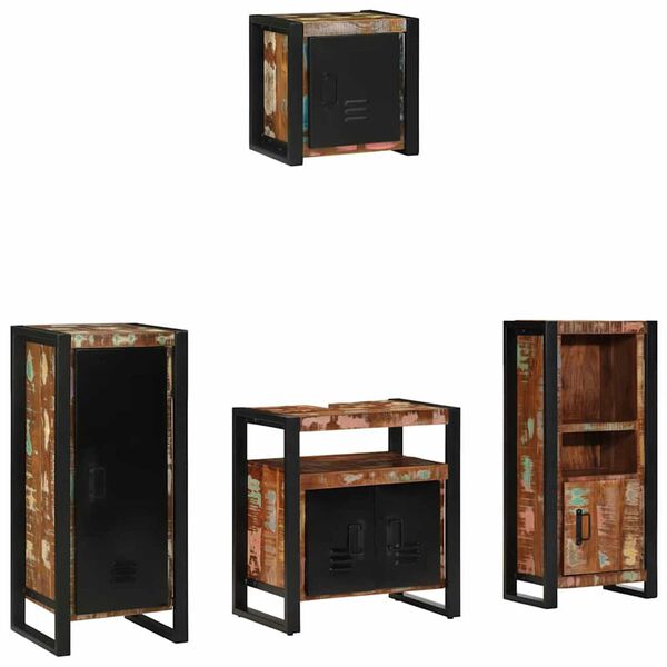 vidaXL Zestaw mebli łazienkowych 4 pcs Lite Drewno Recyklingowe
