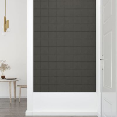 vidaXL Panele ścienne, 12 szt., ciemnoszara, 60x30cm, aksamit, 2,16 m²