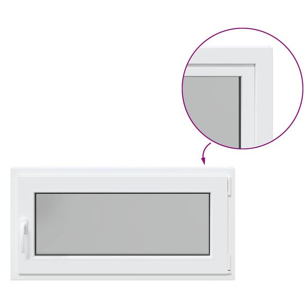 vidaXL Okno piwniczne "RISOR" 100x50 cm uchylno-rozwierne DIN prawe białe