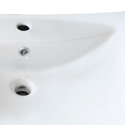 vidaXL Umywalka prostokątna z otworem przelewowym i na baterię