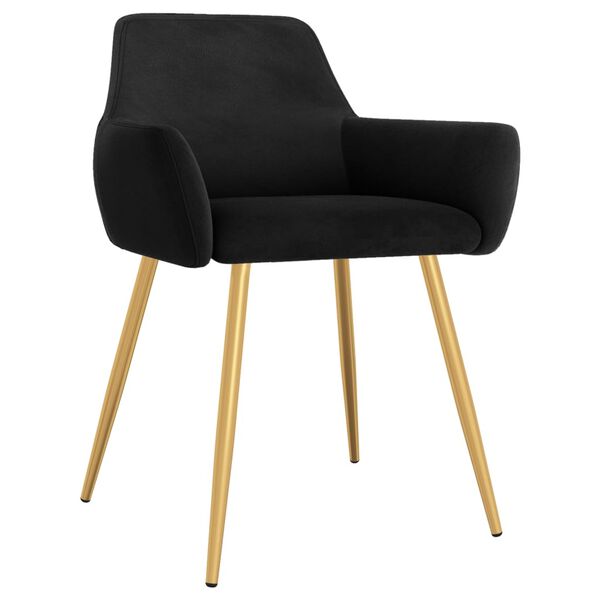 vidaXL Krzesła stołowe, 6 szt., czarne, obite aksamitem