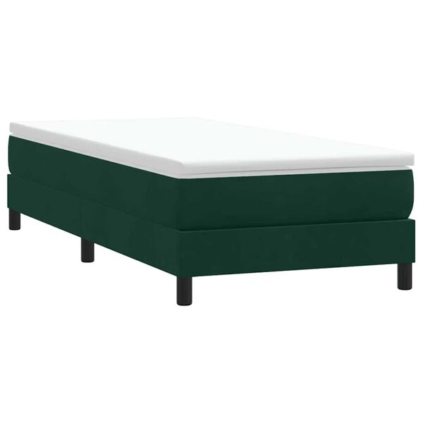 vidaXL Ł&oacute;żko typu Box Spring bez materaca Ciemnozielone 90x220 cm