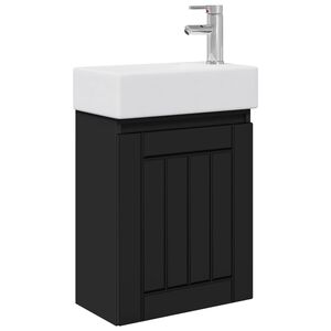 vidaXL Jednostka toaletowa z kranem Czarny 45,5 x 25,5 x 84 cm