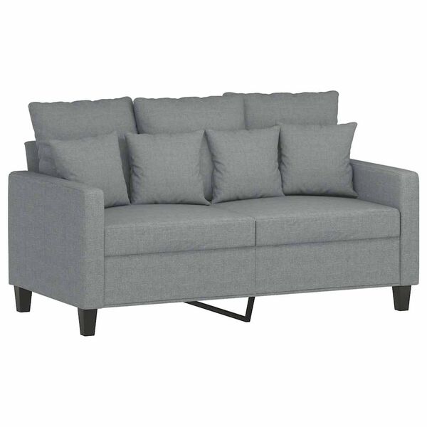 vidaXL Sofa 2-osobowa, jasnoszara, 120 cm, tapicerowana tkaniną
