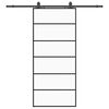 vidaXL Drzwi przesuwne z zestawem okuć czarne 90x205 cm ESG szkło
