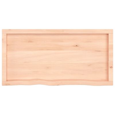 vidaXL Blat stołu, 100x50x(2-4) cm, surowe lite drewno dębowe