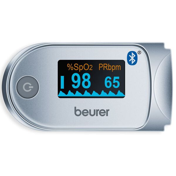 Beurer Pulsoksymetr PO 60 z Bluetooth&reg;, biało-szary