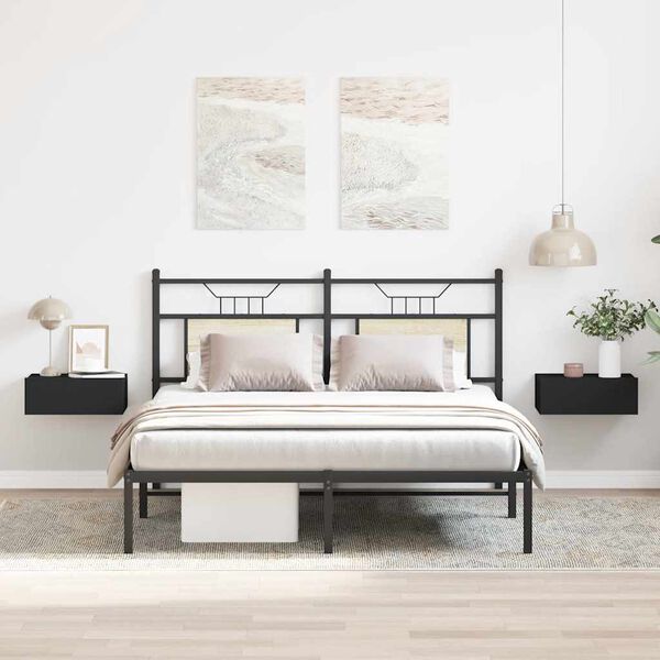 vidaXL Wiszące szafki nocne, 2 szt., czarne, 40x30x15 cm