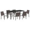 vidaXL Zestaw do jadalni w ogrodzie 7 pcs Brązowy i czarny Rattan PE