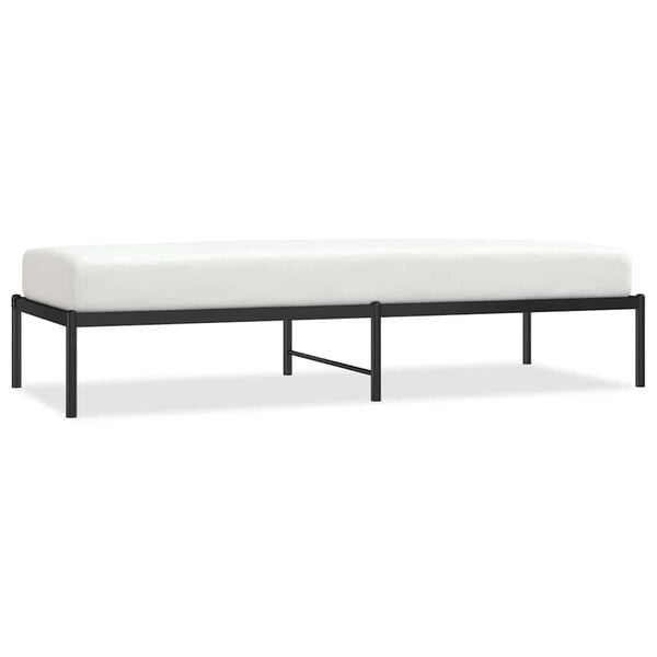 vidaXL Metalowa rama ł&oacute;żka, czarna, 75x190 cm