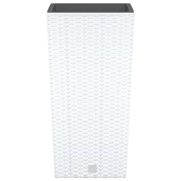 vidaXL Donica z pojemnikiem wewnętrznym, biała, 11/26,5 L, rattan PP
