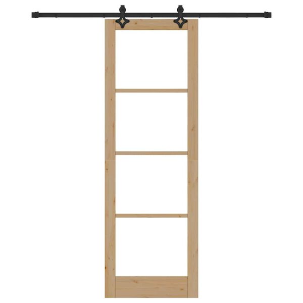 vidaXL Drzwi przesuwne ORKDAL Naturalny i czarny 78 x 232 cm