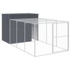 vidaXL Buda dla psa, z wybiegiem, antracytowa, 214x457x181 cm, stal