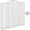 vidaXL Kosze gabionowe, 11 szt, 200x50x180/200cm, galwanizowane żelazo