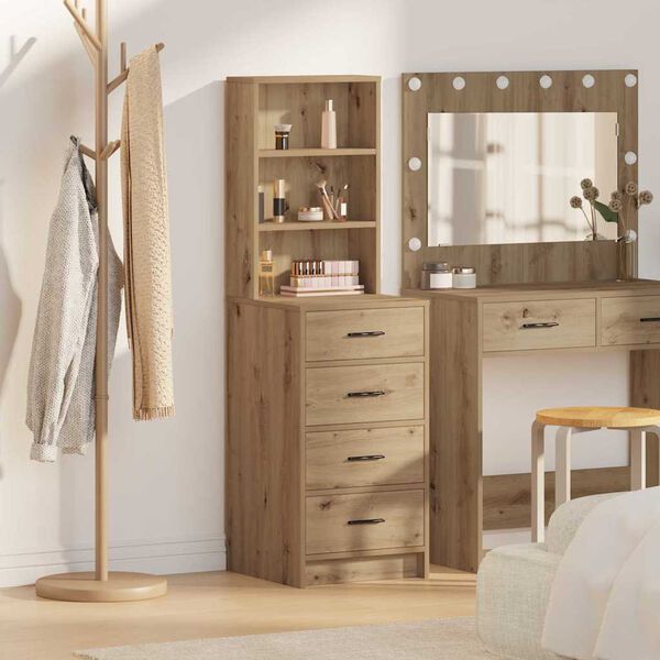 vidaXL Highboard dąb artisan 40 x 41 x 135 cm Materiał drewnopochodny