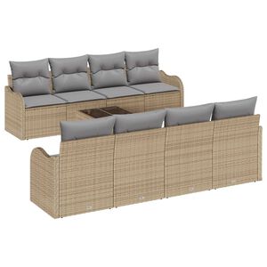 vidaXL Zestaw Sof na Ogr&oacute;d Beżowy 55 x 55 x 37 cm polirattan