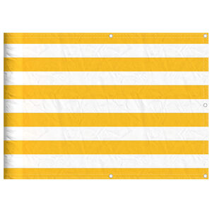 vidaXL Parawan balkonowy w ż&oacute;łte i białe paski 75x1000 cm