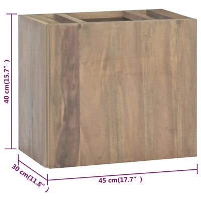 vidaXL Łazienkowa szafka ścienna, 45x30x40 cm, lite drewno tekowe