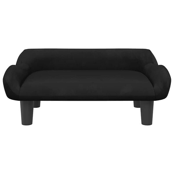 vidaXL Sofa dla dzieci, czarna, 70x40x24 cm, aksamit