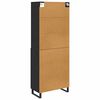 vidaXL Highboard Czarny Dąb 69,5 x 34 x 180 cm Materiał drewnopochodny