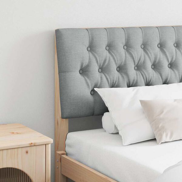 vidaXL Tapicerowane wezgłowie Jasnoszary 200 cm Lite drewno sosnowe