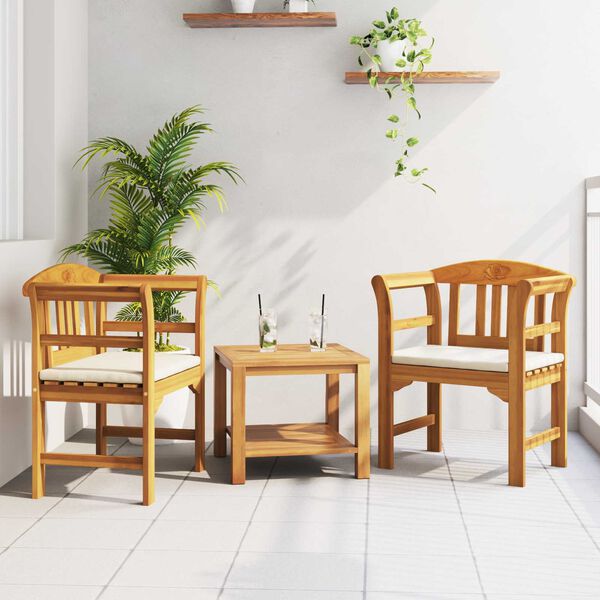 vidaXL Ławka R&oacute;żana Naturalny 68,5 x 46 x 82,5 cm Lite Drewno Akacji