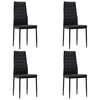 vidaXL Krzesła stołowe, 4 szt., czarne, obite sztuczną sk&oacute;rą